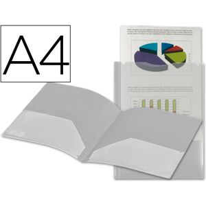 LIDERPAPEL Bolsa Dossier c/ Dupla Bolsa, Din A4 Cristal Image