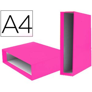 LIDERPAPEL Caixa p/ Pasta de Arquivo de Alavanca em Cartão Din A4 Documenta Lombada 75mm Rosa Image