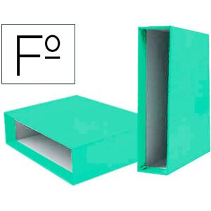LIDERPAPEL Caixa p/ Pasta de Arquivo de Alavanca em Cartão Folio Documenta Lombada 75mm Verde Claro Image