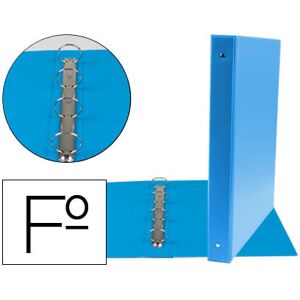 LIDERPAPEL Pasta 4 Aneis 25mm Redondos Plastico Folio Cor Celeste Image