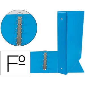 LIDERPAPEL Pasta 4 Aneis 40mm Redondos Plastico Folio Cor Celeste Image