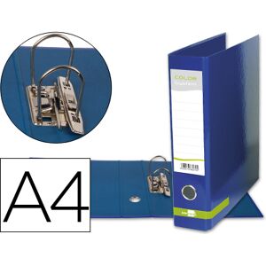LIDERPAPEL Pasta de Arquivo Cor System Cartão Forrado A4 2 Aneis de 75mm Lombada 80mm s/Caixa, Azul Image
