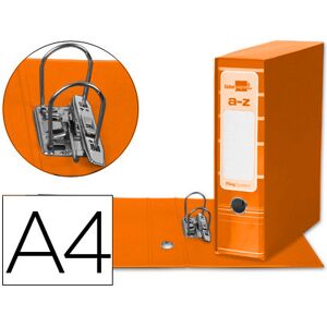 LIDERPAPEL Pasta de Arquivo de Alavanca A4 Filing System Forrado s/ Rado Lombada 80mm Laranja c/Caixa Image