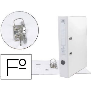 LIDERPAPEL Pasta de Arquivo de Alavanca Folio Forrado PVC c/ Rado Lombada 52mm Branco Image