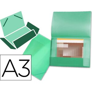 LIDERPAPEL Pasta de Elasticos em Polipropileno A3, Verde Frosty Image