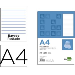 LIDERPAPEL Bloco de Apontamentos A4 80F Pautado Image