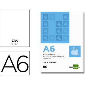 LIDERPAPEL Bloco de Apontamentos A6 80F Liso Image