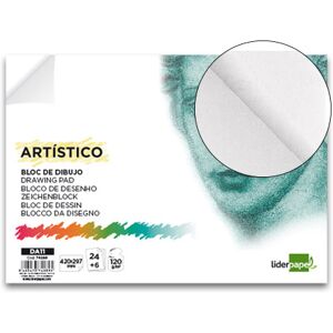 LIDERPAPEL Bloco Desenho Artistico Colado 297X420 mm 30F 120g/m2 Sem Esquadria Image