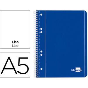 LIDERPAPEL Caderno Espiral Capa Azul 80F A5 Liso Image
