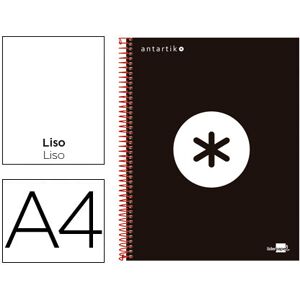 LIDERPAPEL Caderno Espiral A4 Micro Antartik Capa Forrada 120F 100g Liso c/ Bandas 4 Furos Preto Image
