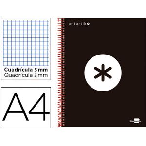 LIDERPAPEL Caderno Espiral A4 Micro Antartik Capa Forrada 120F 100G Quadricula 5 mm Preto Image