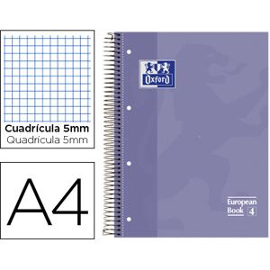 Caderno Espiral Oxford Capa Dura Microperfurado A4 80F Quadriculado Lilas Image