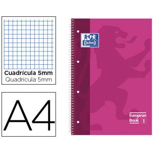 Caderno Espiral Oxford European Book Capa Extradura A4 80F Quadriculado Rosa Image