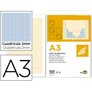 LIDERPAPEL Papel Milimetrico A3 Embalagem 50F Image