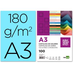 LIDERPAPEL Cartolina 180 Gr A3 100 Folhas Celestes Image