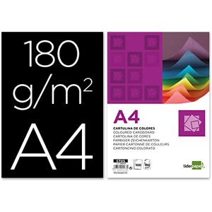 LIDERPAPEL Cartolina 180 Gr A4 100 Folhas Pretas Image