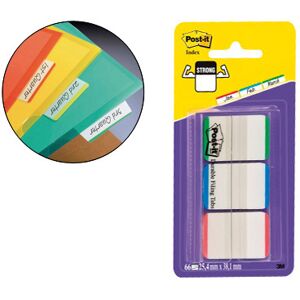 POST-IT Bandas Separadoras Post-Index Verde, Vermelho e Azul Dispensador Bolsa 3X22 Folhas Image