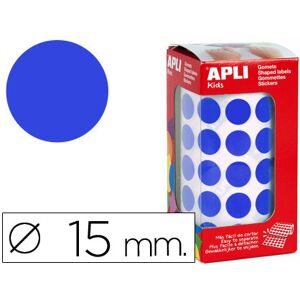 APLI Gomets Autoadesivos Circulares 15 mm Azul En Rollo c/ 2832 Unidades Image