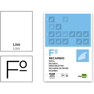 LIDERPAPEL Recarga Folio 100 F 4Tf-10 Liso 4 Furos Image