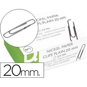 Clips Q-Connect Niquelados Labiado N. 1 - 20 mm Caixa de 100 Unidades Image