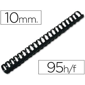 Espiral Q-Connect Redondo 10 mm Plastico Preto Capacidadee 95 Folhas (100 Unidades) Image