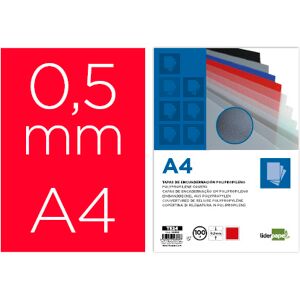 LIDERPAPEL Tapa Encadernação Polipropileno A4 0.5mm Vermelho Opaco (100 Unidades) Image