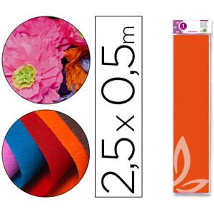 LIDERPAPEL Papel Crepe em Celofane 50 cm X 2,5 M. Laranja Classico Image