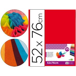LIDERPAPEL Papel Seda 52 X 76 cm 18 Gr Vermelho (25 Folhas) Image