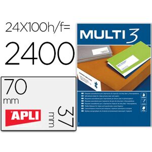 Etiqueta Adesiva Apli Multi 3 70X37 mm Impressão Caixa c/ 100 Folhas Din A4 Image