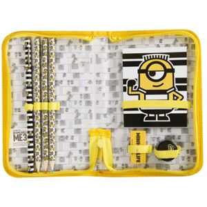 Estojo Minions Com Caderno Borracha Apara Lapis E Lapis De Cores - SAMBRO Image