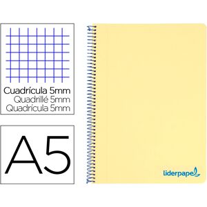 Caderno Espiral Din A5 Wonder Capa Plastico 120 F 90Gr Quadricula 5 Bandas De Cores 6 Furos Amarelo Image