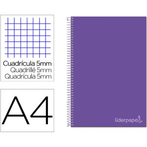 Caderno Espiral Din A4 Jolly Capa Forrada 140 F 75 Gr Quadricula 5 Bandas Cores 4 Furos Cor Lilas Image