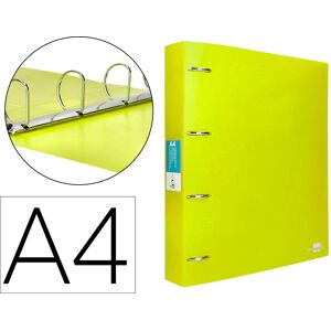 Pasta De 4 Aneis Mistos 40 Mm Polipropileno Din A4 Amarelo Fluor Opaco Image