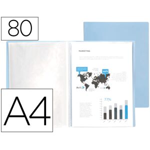Capa Catalogo 80 Bolsas Polipropileno Din A4 Celeste Opaco Image