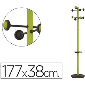 Cabide Metalico Accueil Pe 8 Suportes Com Porta Guarda-Chuvas E Bandeja Verde 177 X 38 Cm - UNILUX Image