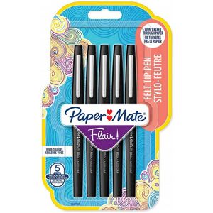 PAPERMATE Pack 5x Canetas Flair (Preto) - PAPER MATE Image