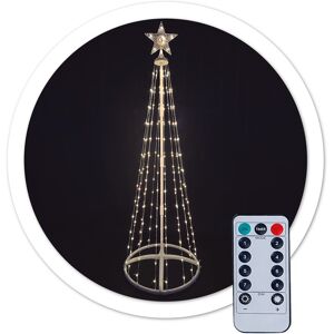 Árvore de Natal 205 LEDs Branco Quente 3000K USB IP44 c/ Comando 8 Funções (1,5 mts) - GSC Image