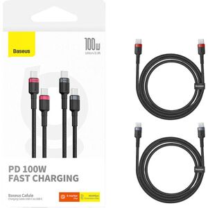 Cabo Cafule USB-C Macho - USB-C Macho 100W 1m (2 Unidades) - BASEUS Image