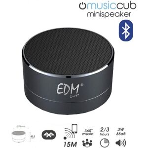 EDM Coluna Mini Bluetooth Portátil 3W 85dB (Preto) c/ Iluminação Image