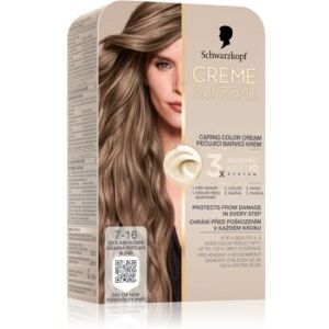 Schwarzkopf Creme Supreme cor para cabelo permanente tom 7-16 Cool Ash Blonde 60 ml. Creme Supreme Image
