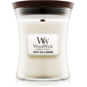 Woodwick White Tea & Jasmine vela perfumada com pavio de madeira 275 g. White Tea & Jasmine Image