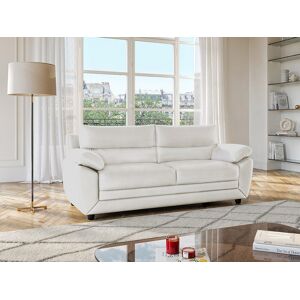 Vente-unique Sofá de 3 lugares em pele sintética Branco - MANOA Image