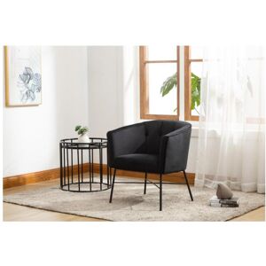 Vente-unique Poltrona cabriolet em veludo Preto - FAKART Image