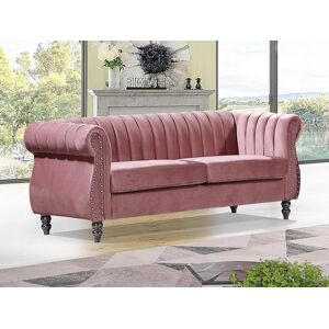 Vente-unique Sofá chesterfield de 3 lugares em veludo cor-de-rosa velho TRUMBO Image