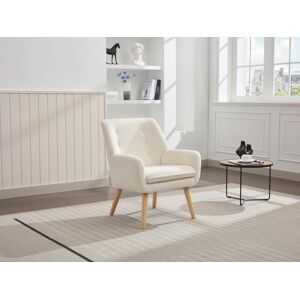 Vente-unique Poltrona em tecido bouclé branco - SERINO Image