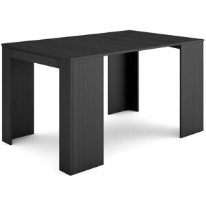 Skraut Home Mesa Consola Extensível, 140x90x77cm, Para 6 pessoas, Mesa de Jantar, Preto Image