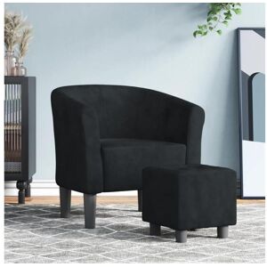 vidaxl Poltrona com apoio de pés veludo preto Image