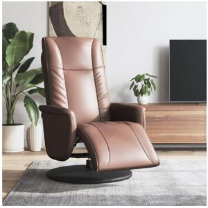 Clicnbuy Poltrona reclinável c/ apoio de pés couro artificial castanho Image