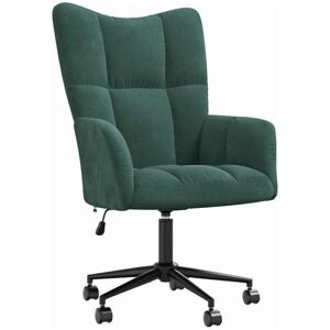 Clicnbuy Cadeira de descanso veludo verde-escuro Image