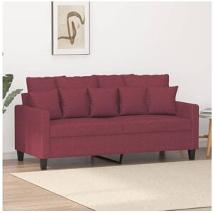 vidaxl Sofá de 2 lugares tecido 140 cm vermelho tinto Image